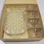 Vintage Federal Glass Yorktown Snack Set Snack Plate with Cup - Set of 4 MIB