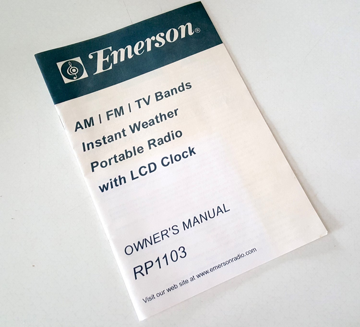 OEM Emerson AM FM TV Bands Portable Radio RP1103 Operating Instructions Manual