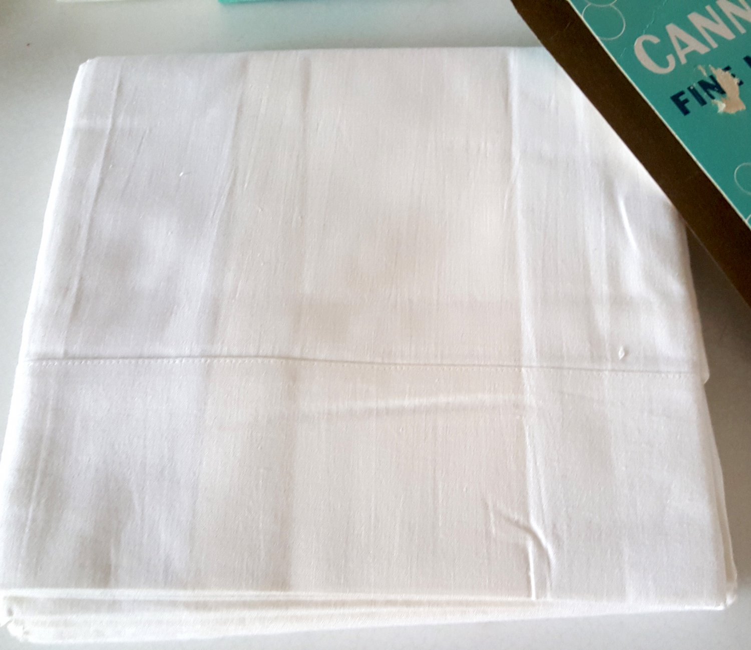 NOS 1950's Cannon 100 Cotton Fine Muslin Twin Flat Cotton Sheet White