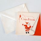 Vintage 1940s Buzz Cardozo Hollywood Open House Art Deco Santa Greeting Card