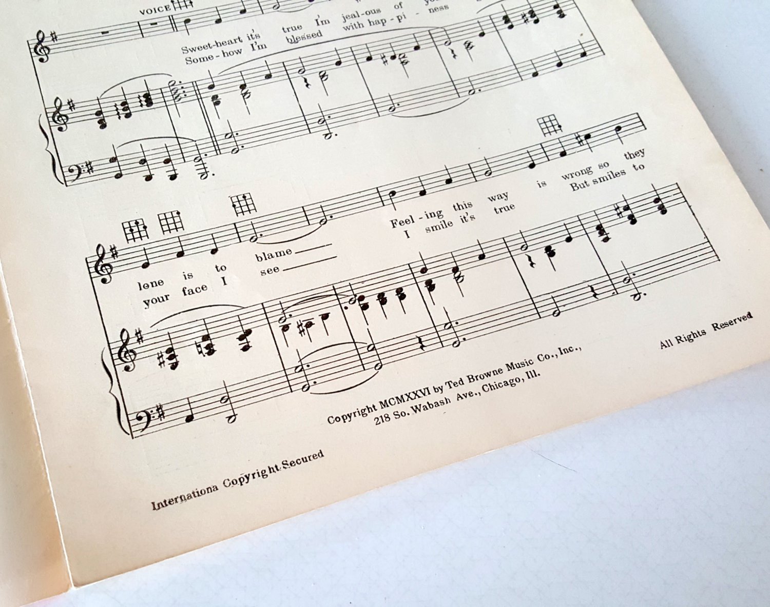 Vintage 1926 I Wish You Were Jealous of Me Sheet Music