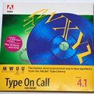 1996 Adobe Type On Call Version 4.1 Macintosh Windows Unix Sun CD-Rom