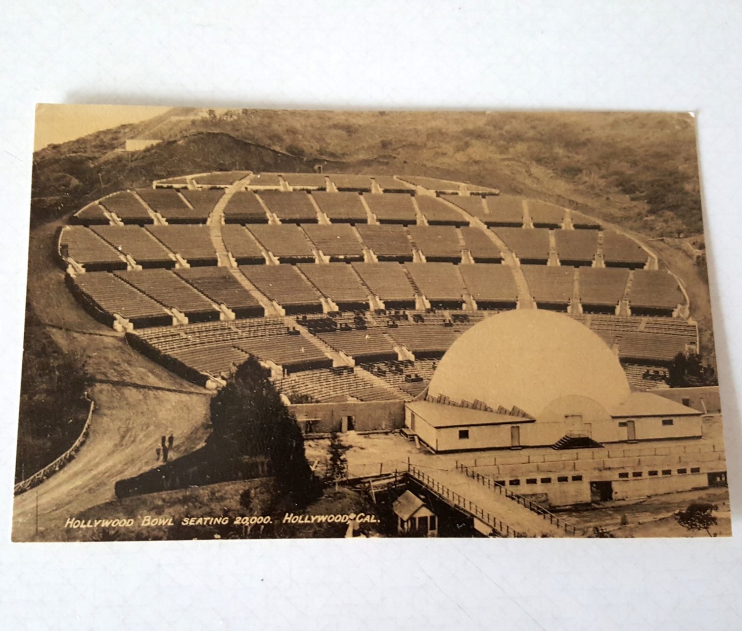 Vintage Hollywood Bowl Seating 20,000 Postcard