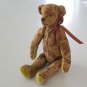 Vintage Handmade Button Jointed Teddy Bear Tapestry Fabric Doll