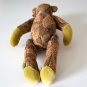 Vintage Handmade Button Jointed Teddy Bear Tapestry Fabric Doll