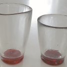 Vintage Pier 1 Imports Hand Blown Clear Red Footed Glass Tumblers - Set of 2