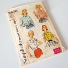Vtg 1958 Simplicity 2470 Teen Age Blouse Sewing Pattern - Size 12