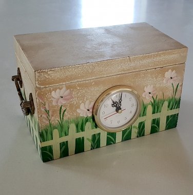Decorative Desk Catchall Storage Box w/ CLOCK