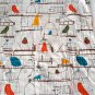 Vintage Cotton Curtain Panels - Birdcages 50" x 80"