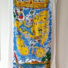 Vintage 1970s Sherry Mfg. St. Martin Map Beach Towel