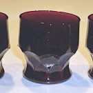 Vintage Anchor Hocking Royal Ruby Red Georgian Juice Glasses - Set of 3