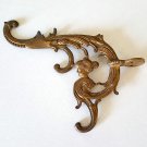 Antique Brass Cast Scroll Hook