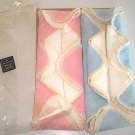 Vintage NOS Terry-Tex Blue & Pink Terrycloth Washcloths MIP Set of 4 Embroidered Edge
