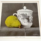 Francis L. Scott "Pear with a fish" Signed Print circa 1990s.