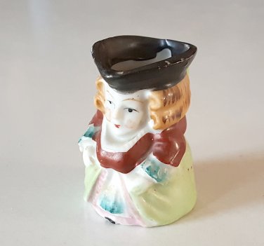 Vintage Occupied Japan Miniature Toby Style Creamer - Colonial Woman