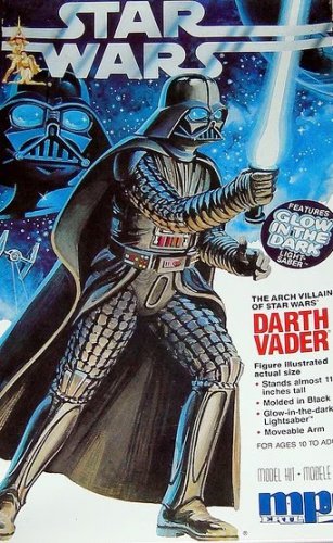 Vintage 1992 MPC Star Wars Darth Vader Glow Light-Saber Model Kit #8154
