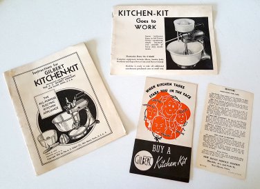 Vintage 1934 Gilbert Kitchen-Kit Instructions Booklets