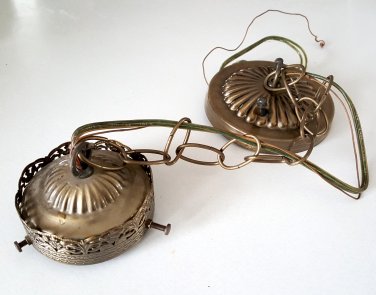 Vintage Ceiling Fixture Canopy Hanging Chain Socket & Wire Parts