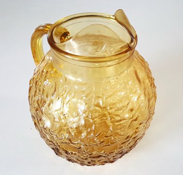 Vintage Anchor Hocking Amber Milano Lido 96 oz. Pitcher