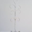 Vintage Metal Coffee Cup Mug Tree Rack Holder Stand - White