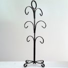 Vintage Metal Coffee Cup Mug Tree Rack Holder Stand - Black
