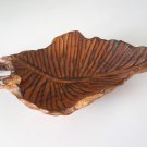 Vintage American Mahogany Hand Carved, Natural Leaf Bowl