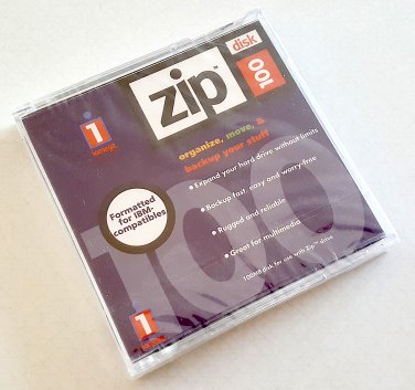Vintage NOS Iomega ZIP 100 PC Formatted 100Mb ZIP Disk - Set of 2