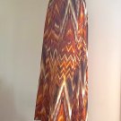 Susan Graver Orange & Brown Chevron Print Liquid Knit Maxi Skirt Susan Graver Orange & Brown Chevron Print Liquid Knit Maxi Skirt