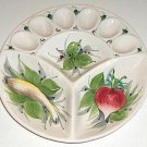 Hand-painted Deviled Egg and Relish Tray - Made in Italy