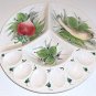 Hand-painted Deviled Egg and Relish Tray - Made in Italy