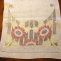 Vintage Embroidered Linen Table Runner / Dresser Scarf 16" x 42 1/2"