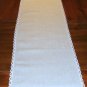 Vintage Fine Linen Ecru Table Runner Dresser Scarf - 15 1/2" x 62"