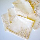 Battenberg Lace & Linen Card Table Tablecloth w/ Napkins Battenberg Lace & Linen Card Table Tablecloth w/ Napkins