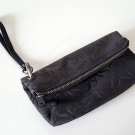 Simply Vera Wang Black Logo Clutch Bag Purse Wristlet Strap Wallet