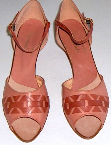 Vintage Miramonte Two Tone Open Toe Shoes Made in Italy Size 8M