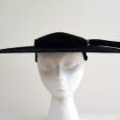 Vintage Janeth Roy Black Velvet Large Brim / Cartwheel / Saucer Hat