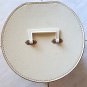 Hollywood Regency White Leatherette Handled Hat Box / Wig Case