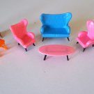 Vintage 60’s Blue Box Toys Miniature Furniture Series Living Room Dollhouse Furniture - Hong Kong