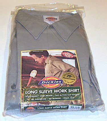 NOS Dickies LONG SLEEVE GRAY WORK SHIRT Size XXL