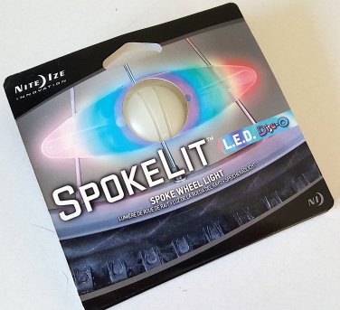 NOS - Nite Ize Spokelit LED Bicycle Spoke Light - Single Pack, Disc-O Color Changing LED