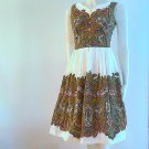 Vintage 1960s Paisley Border Print Sleeveless Patio Dress / Sundress Vintage 1960s Paisley Border Print Sleeveless Patio Dress / Sundress