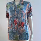 NOS Koret Melrose Studio Bon Voyage Blue Combo Tropical Button Shirt NOS Koret Melrose Studio Bon Voyage Blue Combo Tropical Button Shirt