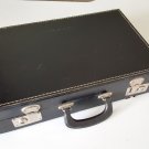 Vintage 1960s Black Faux Leather (plastic) Briefcase - no key