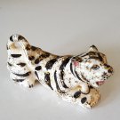 Vintage Small Hand-painted Spatter Gold Crouching Tiger Cub