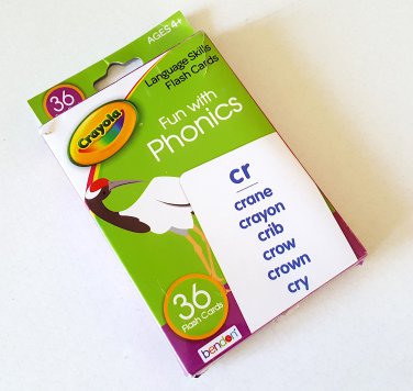 Crayola FUN WITH PHONICS for Ages 4+  36 Flash Cards