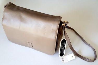 NOS Giani Bernini Leather Shoulder Bag Crossbody Purse Taupe