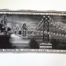 Vintage 1940s Woven Silk Panel - San Francisco Oakland Bay Bridge at Night