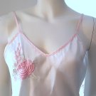 Vintage 1990s Sedu Embroidered Rose Chemise Nightgown
