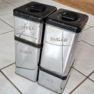 Vintage Chrome Queen Kitchen Canister Set w/ Lids - Flour, Sugar, Coffee, Tea Vintage Chrome Queen Kitchen Canister Set w/ Lids - Flour, Sugar, Coffee, Tea