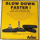 Vintage 1987 Aztec Brake Pads Advertisement Poster